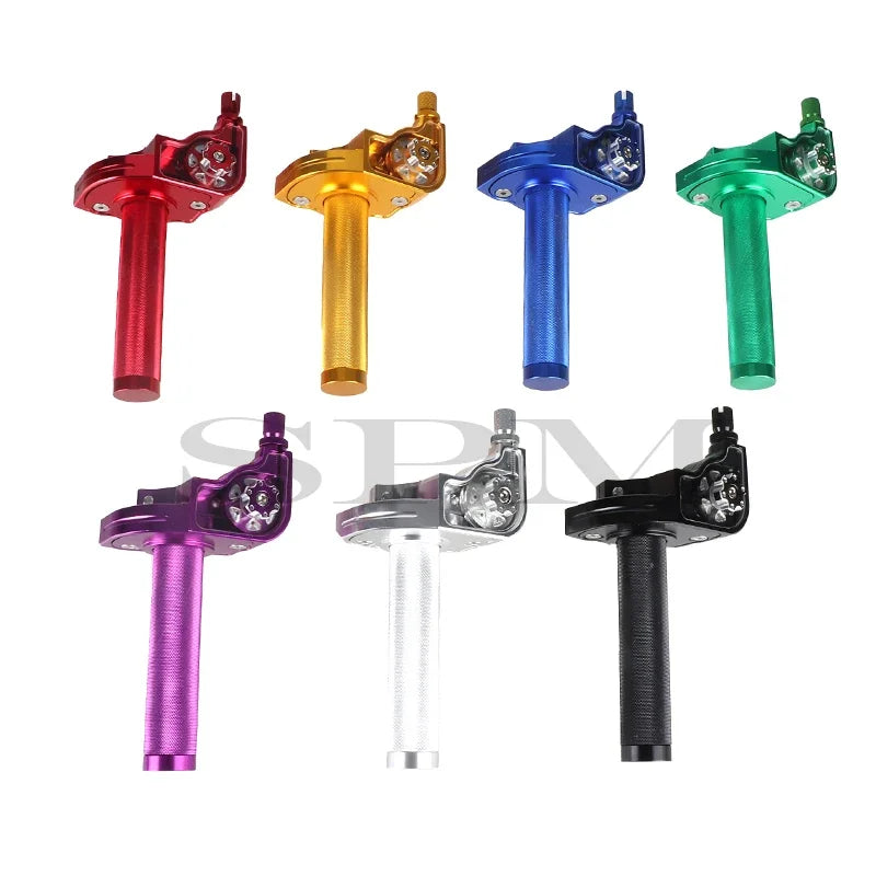 Manopla de acelerador universal CNC de alumínio de 22 mm com torção e cabo para guidão de motocicleta, ciclomotor, scooter, quadriciclo, quadriciclo M10*1.5